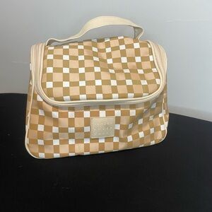 Checkerboard Tan and White Women's Bag